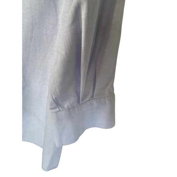 2/$30 Zara Basic Blue Blouse XS Long Sleeve Button Cuff Bow Tie Neck - Picture 11 of 14